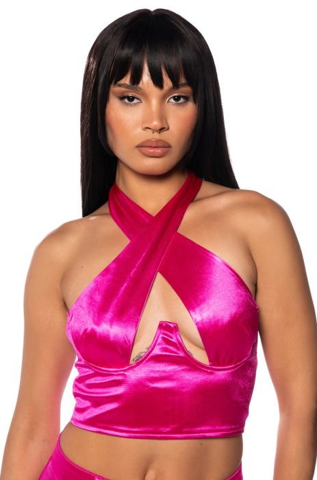 ASTRA CROSS FRONT BRALETTE IN PINK