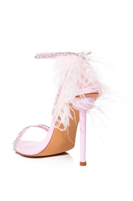 Pink Patent Feather High Heel Sandals | Womens | 5.5 (Available in 9, 8.5, 7.5, 5) | Lulus Exclusive | High Heels | Anklestrap & Anklewrap Sandals
