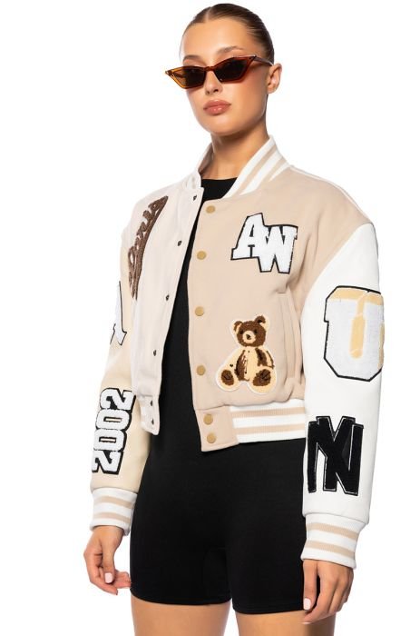 Multi-Patches Mixed Leather Varsity Blouson - Ready-to-Wear