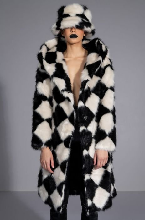 ASOS Tapestry Coat With Faux Fur Collar