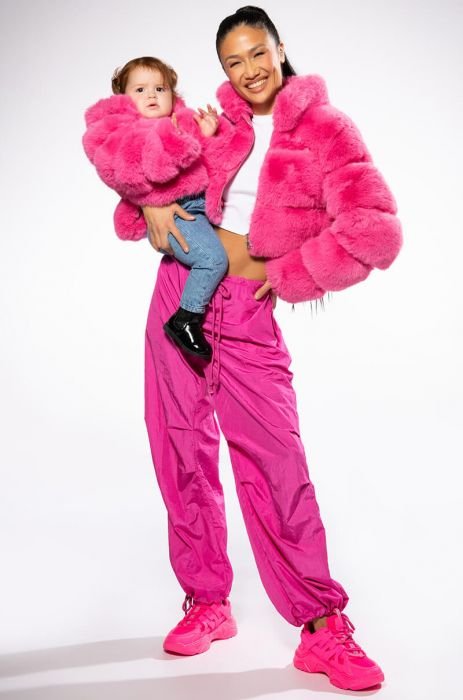 Akira Baddest Out Faux Fur Coat | Pink | Size Large