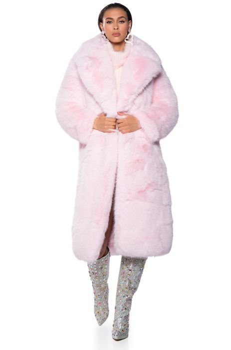 Dolce Cabo Oversized Blush Pink Fur Jacket Blush / XL