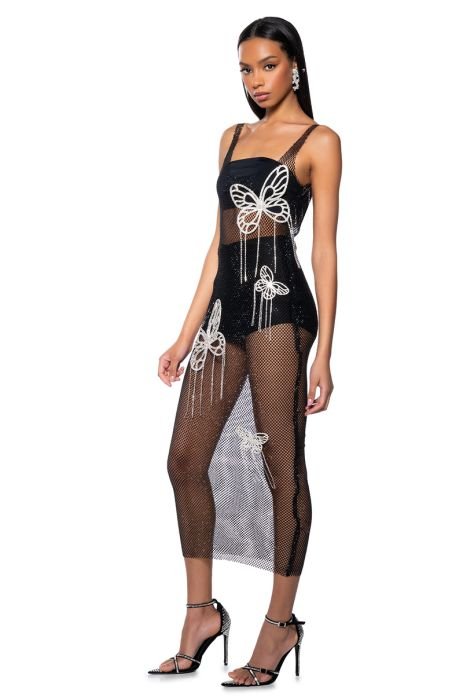 Butterfly Net Tights - One Size - Black