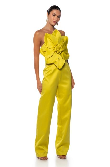 Women's yellow jumpsuit – AZRIA LLC
