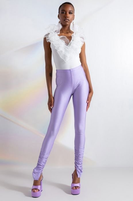 DISCO DIVA RUCHED ANKLE LEGGINGS