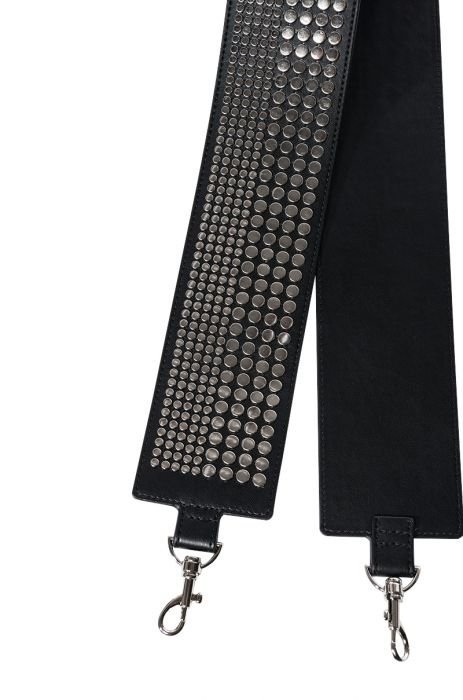 DND STUDDED PURSE STRAP in black silver
