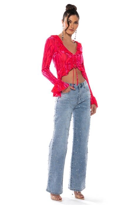 NYDJ Jeans Tummy Tuck Stretch Rhinestones Embellished Medium Wash Denim  Women 6