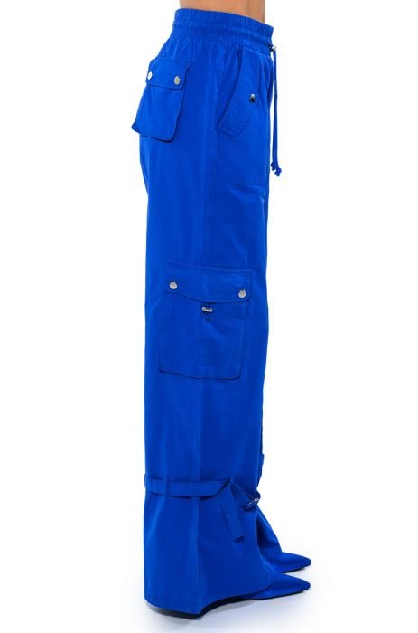 FRENCHY WIDE LEG CARGO PANT in ROYAL BLUE