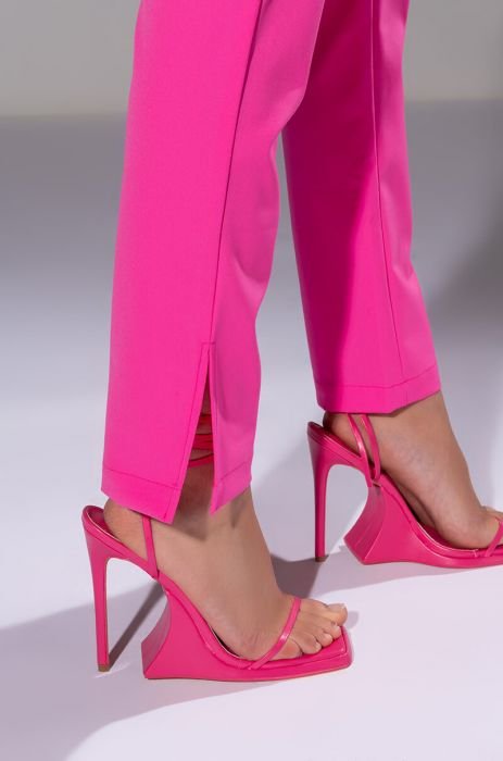 HANSEL HIGH RISE PANTS WITH SLITS in PINK