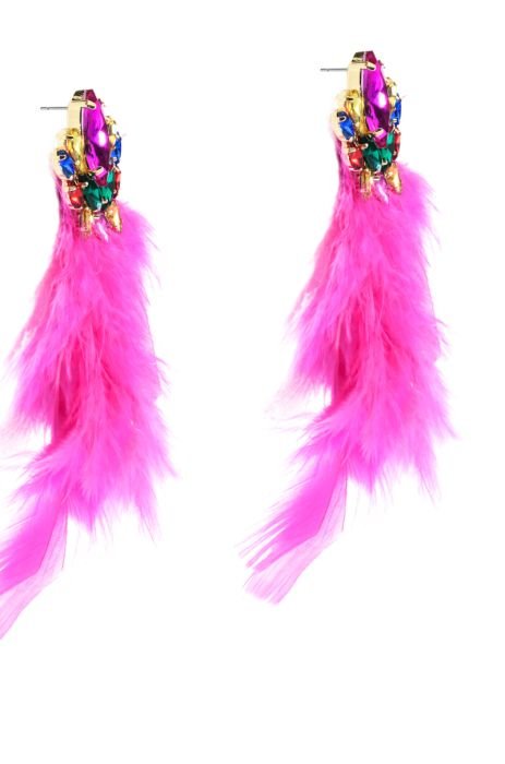 Feather Earrings - Light Pink (Two Sizes): Small - 6,2 cm