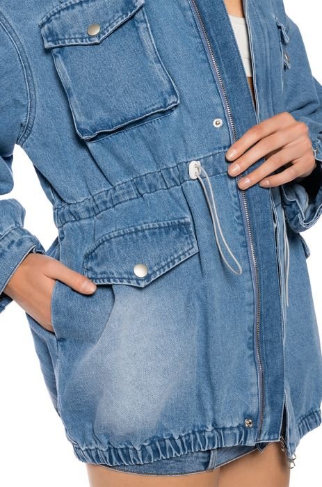 Cinch Waist Knit Jacket, Dove - New Arrivals - The Blue Door Boutique