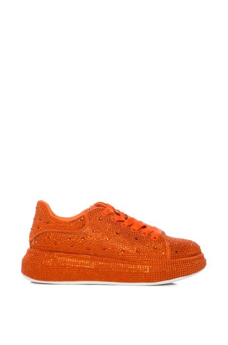 orange bling sneaker - kingdom – SoleJealous