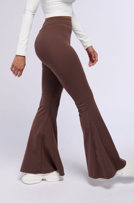 High Waisted Ruched Bum Leggings In Brown – Riviera The Label