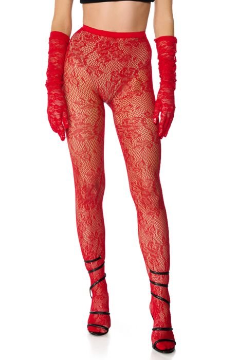 PAINT IT RED LACE TIGHTS