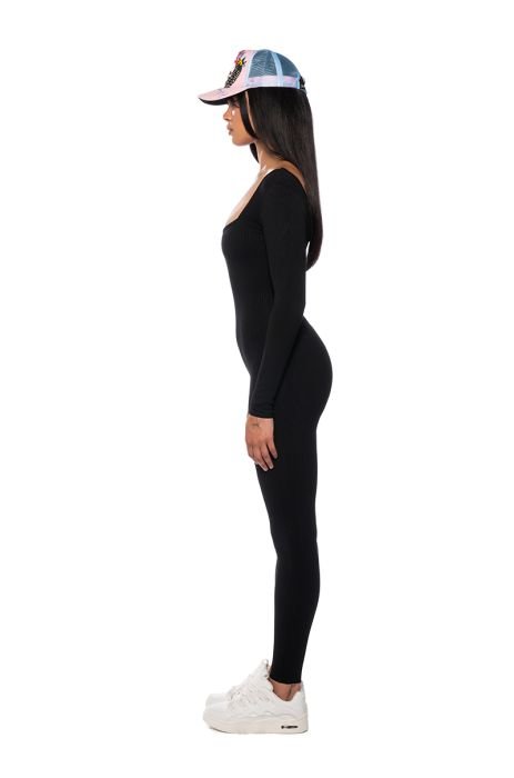 PAXTON LONG SLEEVE CATSUIT IN BLACK