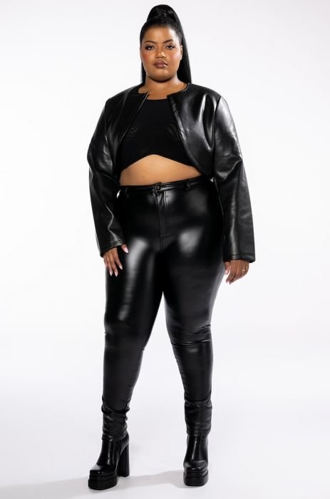 BK Brand PLUS Cropped Faux Leather Pants – BK's Brand Name Clothing