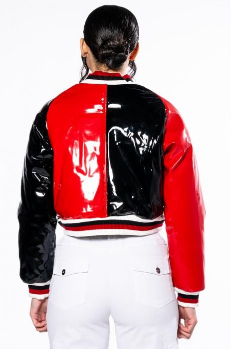 Contra Red Varsity Bomber Jacket – CASA OF K Official Online Store