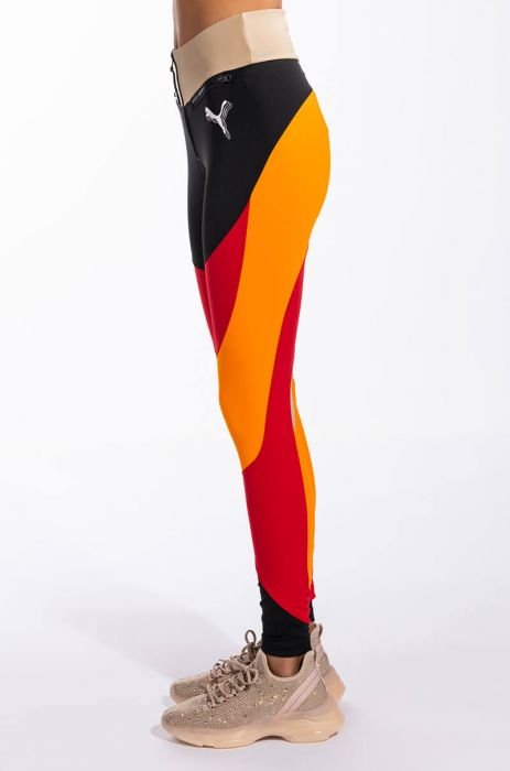 Puma Exclusive To ASOS Panelled Legging In Black And Orange