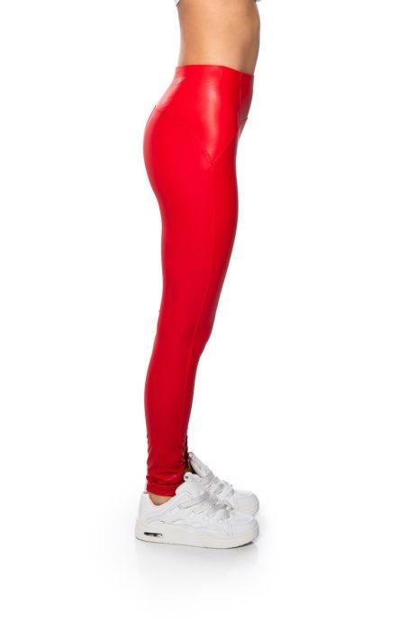 RIO HIGH RISE LEGGING WITH 4 WAY STRETCH IN RED