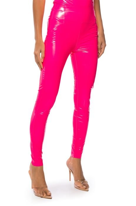 RIO NEON HIGH RISE LEGGING WITH 4 WAY STRETCH IN NEON PINK