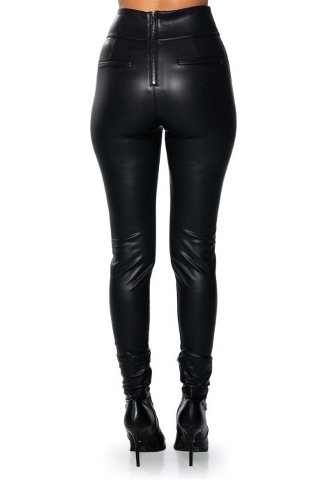 SECOND SKIN ZIP BACK FAUX LEATHER LEGGING