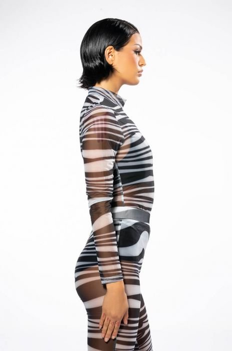 AKIRA Women's Long Sleeve Mock Neck Rhinestone Patterned One Piece Bodysuit,  #Ad #Sleeve, #AFFILIATE, #Mock…