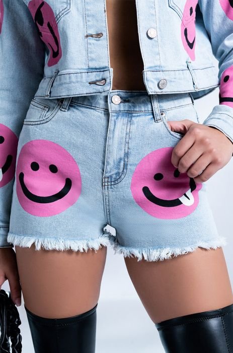 Smiley Face Denim Shorts – Me & Kay
