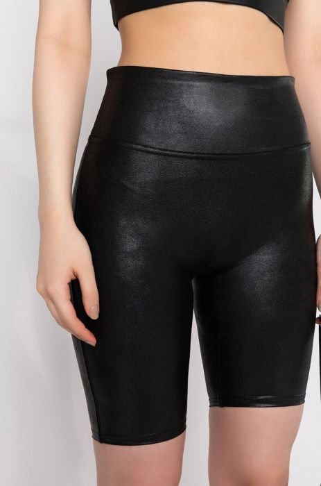 Spanx Faux Leather Bike Shorts Black Size SMALL for sale online