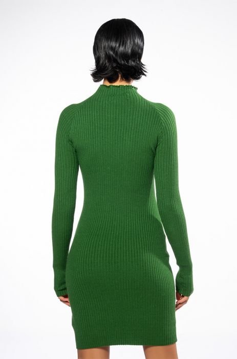 HALARA, Dresses, Nwt Green Ribbed Dress With Cutout Front Twist And Slits  Size Medium