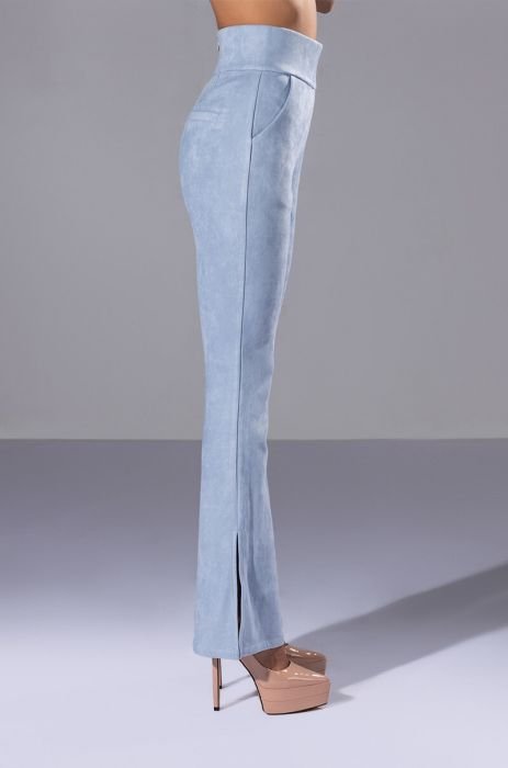 SUEDE BIG BOOTY PANTS in LIGHT BLUE