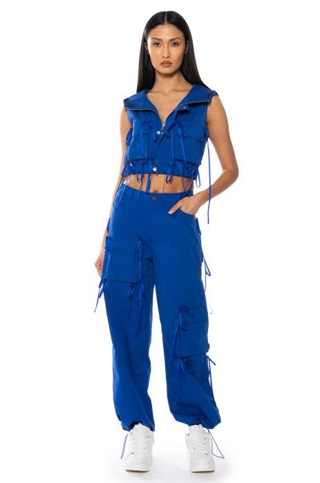 Blue cargo pants in casual style. ⭐ Women's clothing store TM AZURI