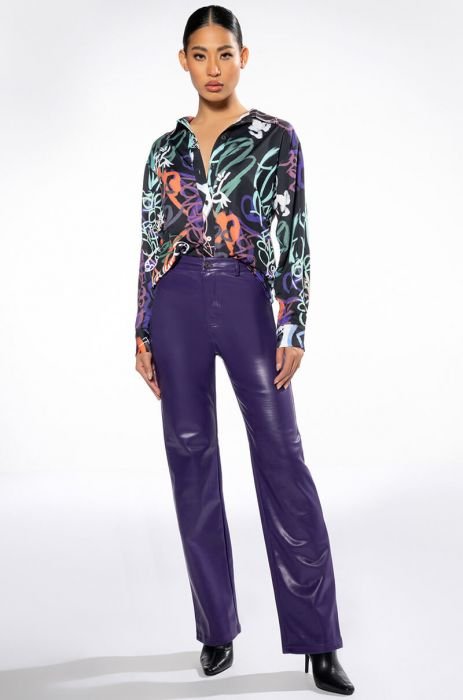 Purple Brand Leather straight-leg Trousers - Farfetch