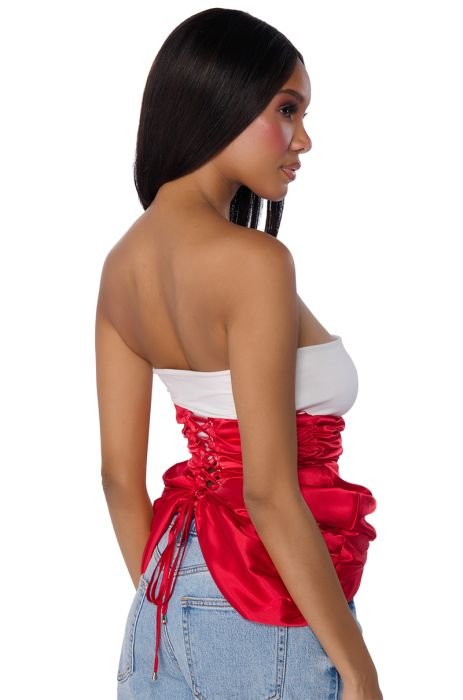 ULTIMATE TEASE RUCHED BELT IN RED