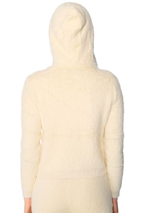 Naked Wardrobe Solid White Ivory Zip Up Hoodie Size XL - 41% off