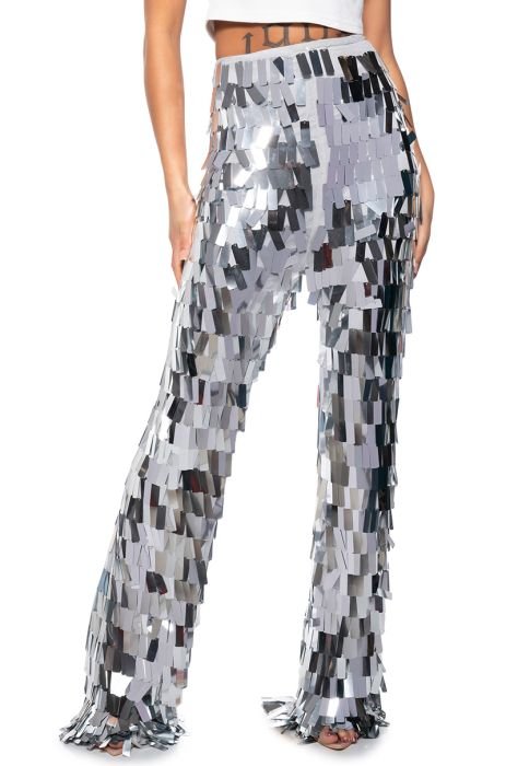 VAL STRETCH SEQUIN PANT IN SILVER