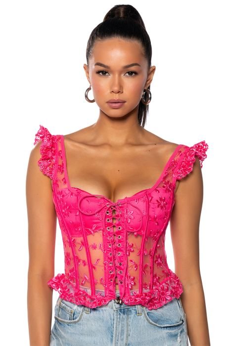 Pink Lace Molded Cup Corset