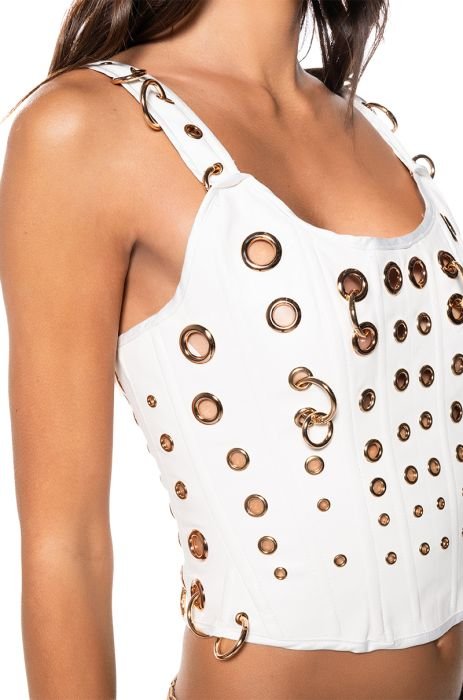 Police Auctions Canada - Women's Zara Faux Leather Sleeveless Cupped  Corset-Style Top - Size L (517227L)