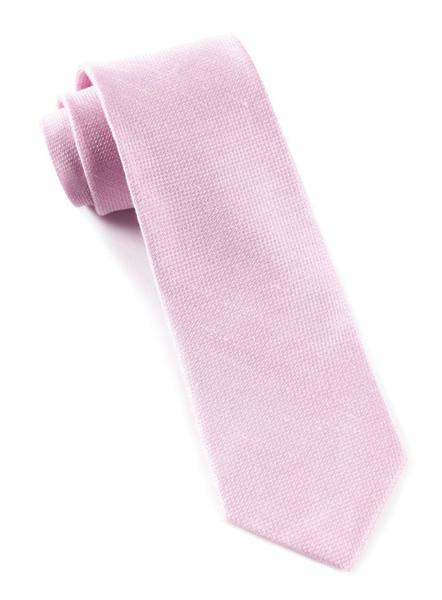 Solid Linen Baby Pink Tie | Men's Linen Ties | Tie Bar