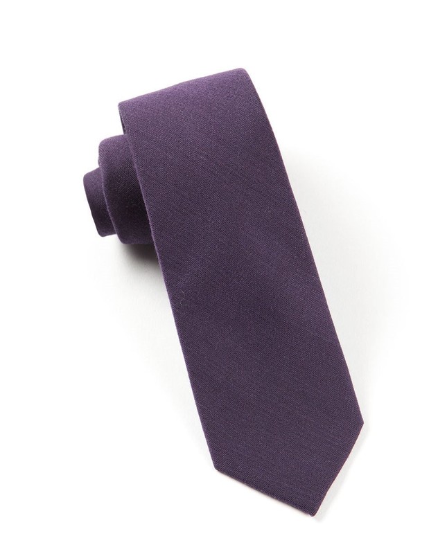 Solid Wool Eggplant Tie | Men's Wool Ties | Tie Bar