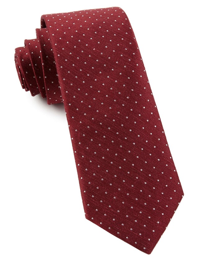 Rivington Dots Burgundy Tie | Men's Linen Ties | Tie Bar