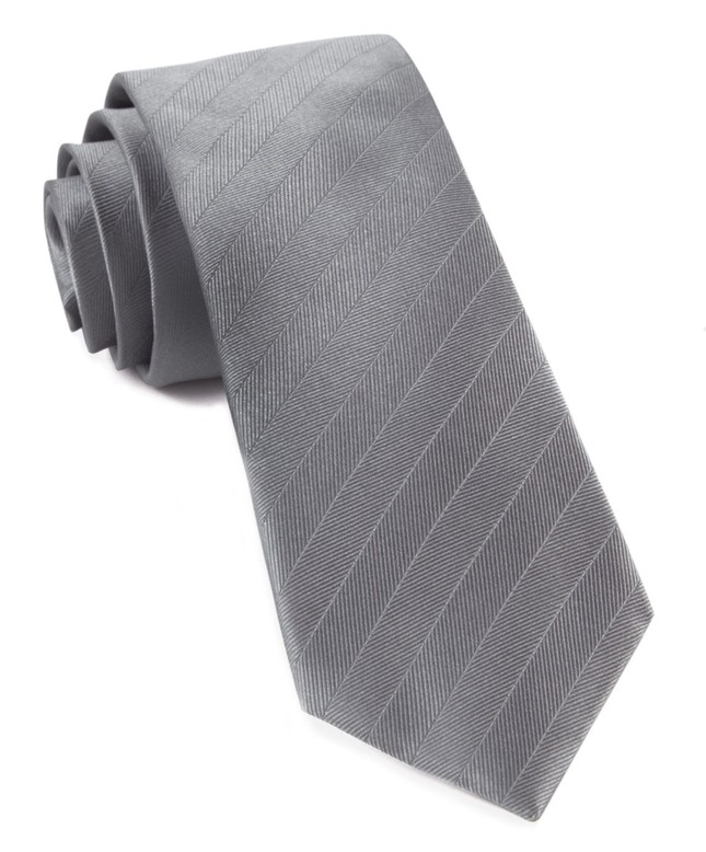 Herringbone Vow Grey Tie | Men's Silk Ties | Tie Bar