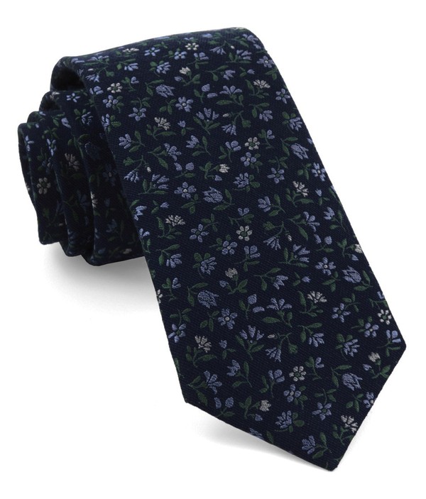 Floral Acres Navy Tie | Men's Cotton Ties | Tie Bar