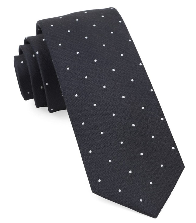 Dotted Report Charcoal Tie | Men's Wool Ties | Tie Bar