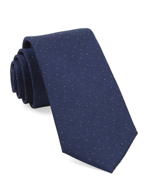 Flecked Solid Navy Tie | Men's Wool Ties | Tie Bar