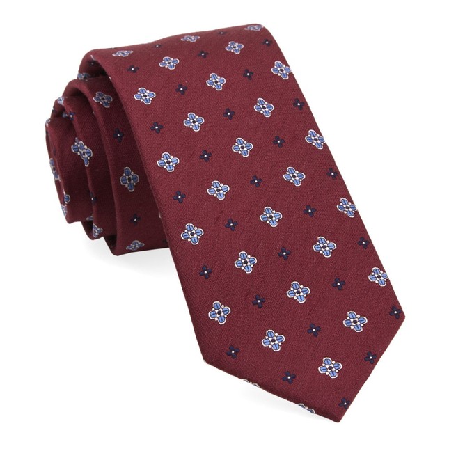 Harbor Medallions Burgundy Tie | Men's Linen Ties | Tie Bar