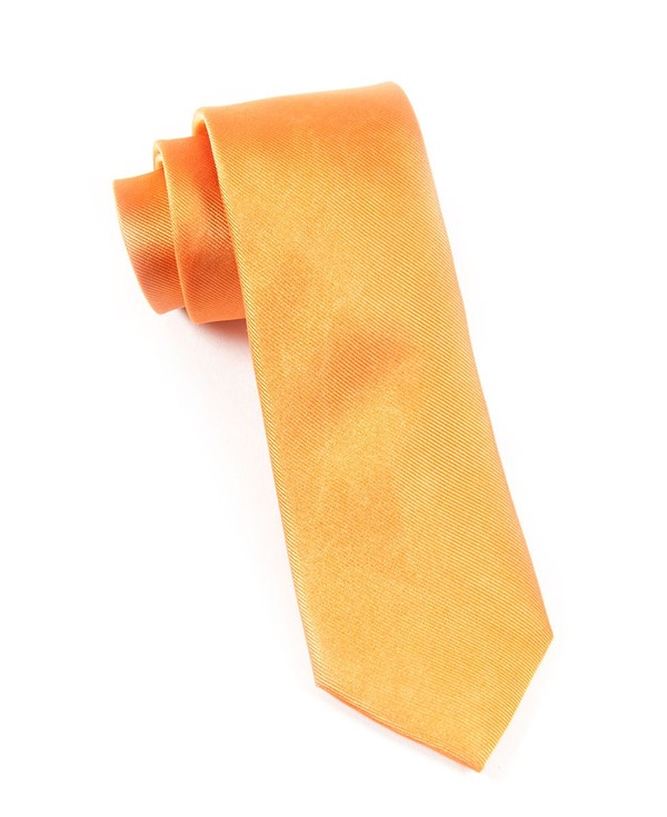 Grosgrain Solid Orange Tie | Men's Silk Ties | Tie Bar