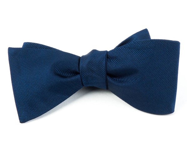 Grosgrain Solid Navy Bow Tie | Men's Silk Bow Ties | Tie Bar