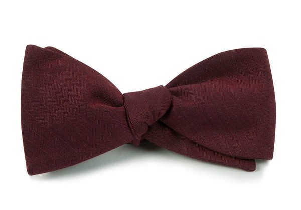 Astute Solid Burgundy Bow Tie | Men's Wool Bow Ties | Tie Bar