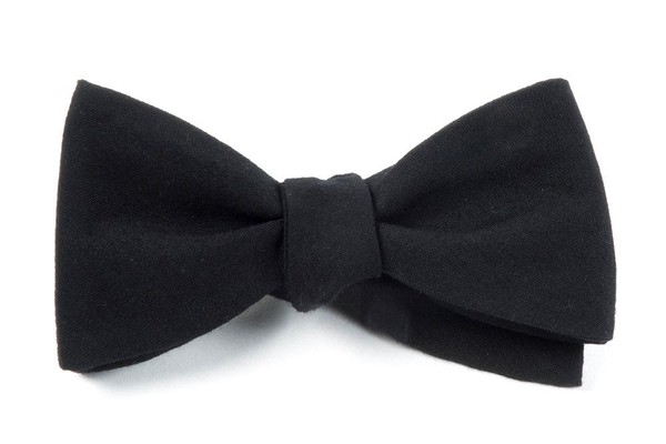 Solid Wool Black Bow Tie | Men's Wool Bow Ties | Tie Bar
