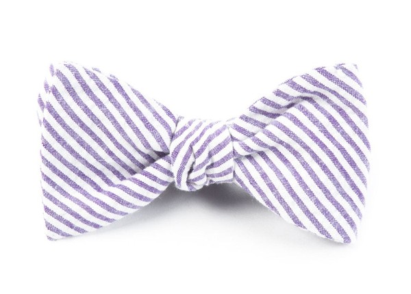 Seersucker Soft Lavender Bow Tie | Men's Cotton Bow Ties | Tie Bar